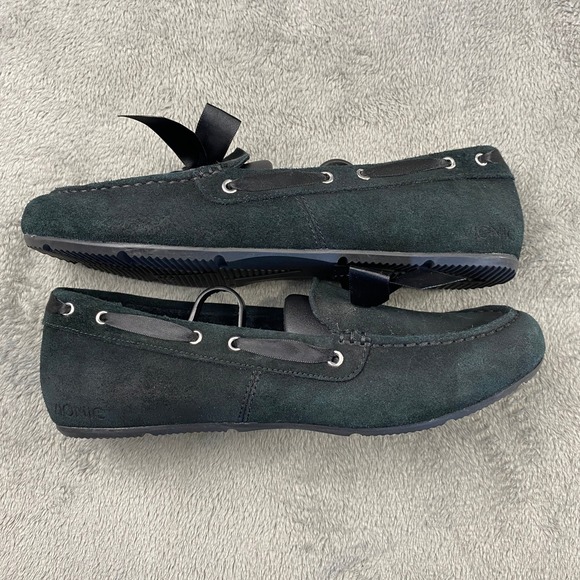 Vionic Alice Moccasin Loafers Womens 8 Black Suede Faux Fur Satin Bow Driving - Picture 3 of 10